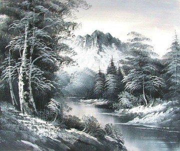 South View of the Mountain Style of Bob Ross Oil Paintings